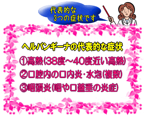 ヘルパンギーナ3大症状の特徴(図)